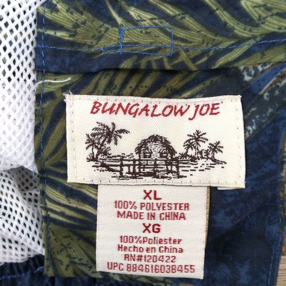 Bungalow Joe Mens Swim Shorts Size XL Tropical Mesh Lined Pockets - Picture 4 of 7